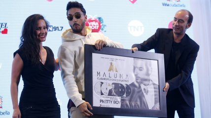   Maluma recibió cuádruple disco de platino en Viña 
