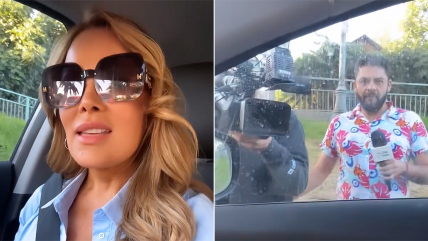   Cathy Barriga transmitió desde al auto, camino a su segundo día de formalización 