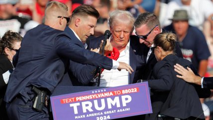  El momento exacto del tiroteo en el acto de campaña de Donald Trump  