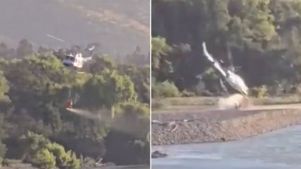   Helicóptero capotó en Región del Maule mientras combatía incendio forestal 
