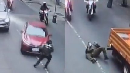   Carabinero fue atropellado durante persecución por el centro de Santiago 