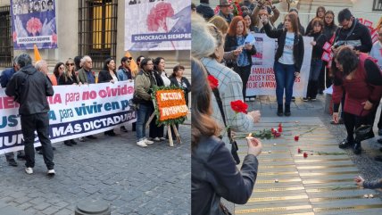   En la puerta de Morandé 80 de La Moneda se recordaron los 52 años del golpe 