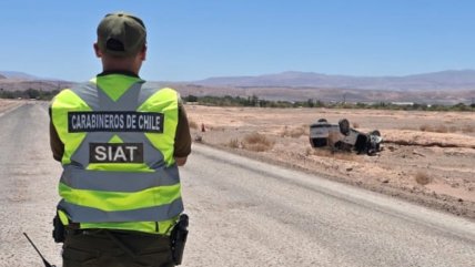   Joven conductor murió tras volcar su auto en San Pedro de Atacama 