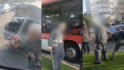   Taxista de 81 años atacó a micro con un fierro tras presunto choque 