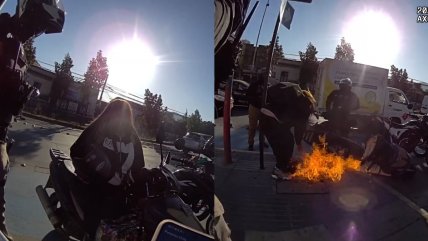   Mujer quemó su moto mientras era fiscalizada en Independencia: 