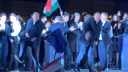   Candidato a ministro arrasó con desenfrenado baile tras triunfo electoral en Hungría 