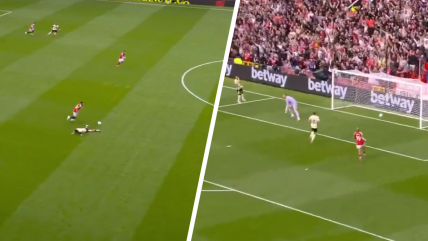   [VIDEO] Marcelino Núñez sufrió inoportuno resbalón que acabó en gol de Manchester United 