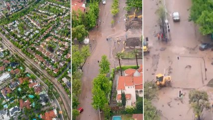   Las Condes: Imágenes aéreas del sector afectado por el paso del aluvión 